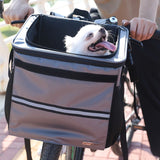 bicycle dog carrier, front mounted dog carrier, dog bike transport, pet cycling accessory, dog bike V1102-136-GRA-26257