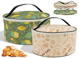 2Pcs Cylindrical Beeswax Bread Bag, Breathable Cotton, Portable Top Handle, Reusable and Washable, V1369-AZ3-W-12203