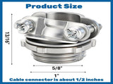 50 Pack 1/2 Inch Clamp Type Cable Connectors, Zinc Alloy and Steel Electrical Conduit Fittings for V1259-DP01-A-1020