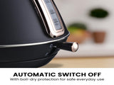 Pronti Rose Trim Collection Toaster & Kettle Bundle - Black KTL-TSR-COM-BK