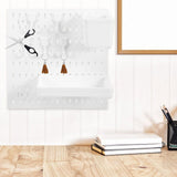Worgeous White Plastic Pegboard Wall Shelf - Versatile Storage Organizer for Home, Office, Garage, V1366-AZ2-W-21494