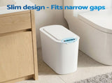 Devanti Automatic Trash Bin 2PCS with Lid 11L Motion Sensor Kitchen Bin Touchless Garbage Can Modern SB-F-11L-WHX2