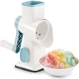 Rotary Ice Shaver Manual White - Stainless Steel Blade, Quick Labor-Saving Handle, Safe Stable V1192-AZ-W-2561
