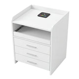 Levede Smart Bedside Table USB Wireless Charging Motion Sensor Light Nightstand NI1076-WH-AU
