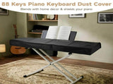 88 Keys Piano Keyboard Dust Cover, Universal Black Waterproof Leatherette Digital Piano Protector V1369-AZ3-W-08867