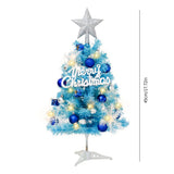 45cm Blue Mini Christmas Tree Set Includes Star Topper, Letter Sign, Ornament Balls & Snowflake V1232-LSSDS-001