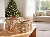 Christabelle 2 Pale Champagne Christmas Gift Boxes Light Up Display 35cm 28cm Indoor Xmas Festi 112_MHA715