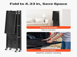 4-Tier Foldable Storage Shelf with Wheels, 66 cm W x 33 cm D x 117 cm H Folding Metal Rack Shelving V952-YDKZDHJHS4C1GV6EX001V0