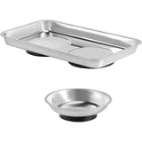 8 Pieces Magnetic Parts Tray Set, Stainless Steel Magnetic Tool Tray Holder, Round Bolt Trays Square V1366-AZ2-W-03445