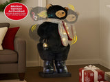 Christabelle Large 1.1m Musical Animated LED Black Christmas Bear Decoration Ornament 112_NK110