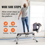 VEVOR Folding Work Platform, 660 lbs Load Capacity, Aluminum Drywall Stool Ladder, Heavy Duty Work V952-ZDPTGDBKD100CB92PV0
