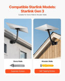 VEVOR Starlink Gen 3 Mount Adjustable Wall Mounting Standard Gen 3 Pipe Kit V952-QMAZKSDXLTXZ217CR001V0