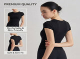 Size S Womens Two Piece Lounge Set - Short Sleeve Crop Top and High Waisted Wide Leg Pants - Casual V888-ELOSUNG57323-1