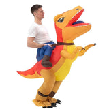 Red Ride On Raptor Cartoon Costumes Air Model Inflatable Costume Funny Dress Up Props Halloween V1263-JX-7879