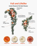 VEVOR Artificial Wedding Arch Flowers Kit Orange With 2 Pcs Flowers 3 Pcs Drapes V952-HLGMHTJ5JTCSI16LQV0