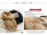 Brown and Caramel color Double-Sided Reversible Imitation Cashmere Scarf for Women - Soft Warm V888-ELOSUNG53095