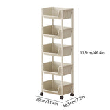 5-Tier Rolling Storage Cart, Trolley Utility Cart With Wheels, Movable Storage Organizer, V1369-AZ3-W-09642