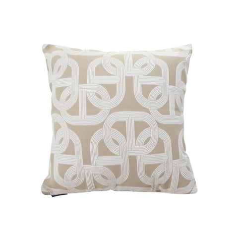 SOGA 50cm Throw Pillow Beige Interlocking Geometric Pattern Modern Accent for Home Dcor FRENCHCUSHION339