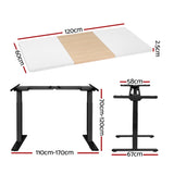 Artiss Standing Desk Motorised Electric Dual Motor 120CM HASD-268-BKDF-NWDB-120