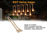E27 Lamp Base 1m Hemp Rope Cord Electric Wire DIY Pendant Decorative Bulb with 6 Holder V1294-YM0901-ZM01358