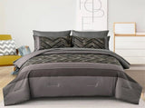 Charcoal Geometric Luxe Comforter Quilted Doona Set V745-AB010991AJ3