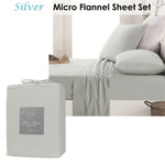 Ardor Micro Flannel Sheet Set Silver Mega Queen V442-INT-SHEETS-ARDORMICROFLANNEL-SILVER-SQ