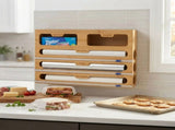 CARLA HOME Bamboo Wrap Organiser, 5 in 1 Dispenser with Cutter for Kitchen V178-36483