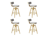 Levede 4x Swivel Bar Stools Kitchen Bar Chair Grey BR1042-2-GYX2