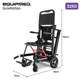EQUIPMED Electric Stair Climbing Wheelchair, 169kg Load Capacity, 46 Steps/min, Aluminium Alloy, V219-HWCSCWEQ5BKA