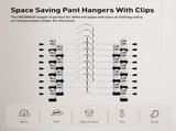 Clothes Hangers, Adjustable Heavy Duty Hangers with Non-Slip Clips Pants Hangers Stainless Steel V1259-DP01-A-4048