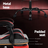Artiss 2 Point Massage Gaming Office Chair Footrest Red MOC-GC-2P-BK-RD