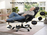 Artiss Gaming Office Chair with 8 Point Message Reline Ergonomic Black MOC-L-GC-8P-BK
