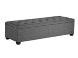 Storage Ottoman Bench, Button-Tufted End of Bed Bench with Side Bags, Flip-up Upholstered Storage V952-BYWSZYXTK404GT90L001V0