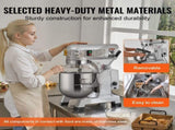 Commercial Food Mixer, 10L Commercial Stand Mixer with 3 Adjustable Speeds, 550W Dough Mixer with V952-ZXSPJBJ10QT66CB89V3