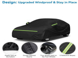 Waterproof Double-Layer Polyester Car Cover with Reflective Strips, Windproof Straps, Driver-Side V1341-ZY-MKUJ4L5W-YXL