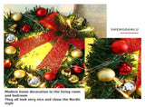 Xmas Wreath with 20 LED Lights and Bells Christmas Garland Light String Branch Lights for Living V1294-YM0714-10310319