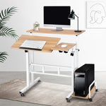 Artiss Laptop Desk Table Adjustable Light Wood 80CM LA-DESK-SD-LW