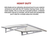 DIY Outdoor Awning Cover 1.4m x 1m Polycarbonate Weather Shelter Canopy V63-793995