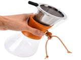 550ml Pour Over Dripper Bamboo Classic Heat Resistant Glass Maker for Home Office V1294-YM0523-3118210299111