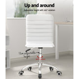 Artiss Office Chair Conference Chairs PU Leather Low Back White OCHAIR-K-REPL-WH