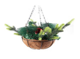 Artificial Christmas Hanging Basket Decorated with Pine Cones Ball Lights Christmas Holiday V1294-YM0523-10323026