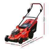 Giantz Lawn Mower 37cm Cutting Width Cordless 40V Electric Lawnmower MOWER-LI37-N-RDBK