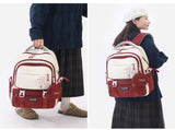 Red and White Large Capacity Student Backpack - Durable Oxford Cloth School Bag with Laptop V888-ELOSUNG32510