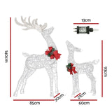 2 PCS Christmas Lights 170 LED Fairy Light Reindeer Decorations Jingle Jollys XMAS-MOT-2DEER-WARM