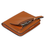 Slim PU Coin Purse, Women's Short RFID Blocking Minimalist Ultra-thin V1106-945-44220-BRN-2PCS