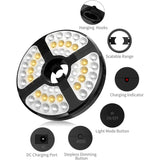 48 LED Rechargeable Umbrella Light, With 3 Lighting Modes 72 Hours Adjustable Cordless Light For V1188-MS-227-1968