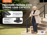 Handrails for Outdoor Steps, 5 Step Stair Hand Rail Kit, Transitional Carbon Steel Railings with V952-FGDHGZLSLZFSXI0DBV0