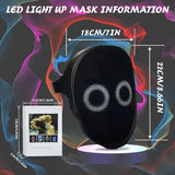 Smart LED Gesture-Sensing Light-Up Mask, 45 Dynamic 70 Static Patterns, Party Atmosphere Essential V1232-BLMJ-001