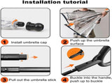 Transparent Dog Umbrella with Leash, Windproof Pet Umbrella with C-Shaped Handle, Adjustable Angle, V1237-ZY-924-350