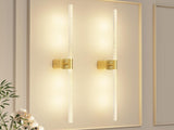 Gold Battery Operated Wall Sconce Set of 2, Rechargeable Wireless Wall Lights with Remote and Touch, V1171-CB-BOM001620